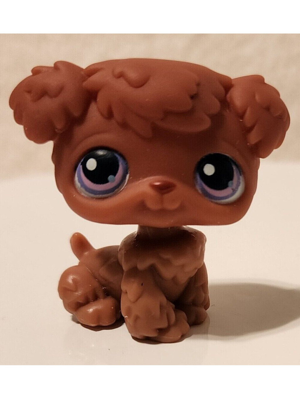 Littlest Pet Shop #38 Poodle Dog Brown Pink Purple Eyes Pink Magnet Hasbro